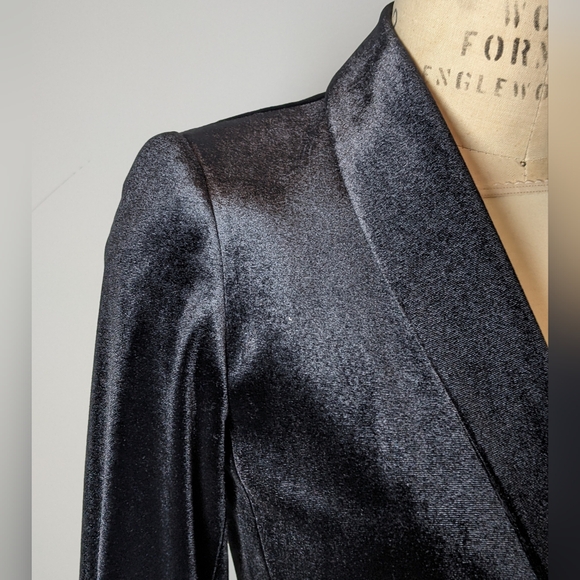 TAHARI, Black Velvet Blazer, single button, Size 8 - Picture 3 of 10